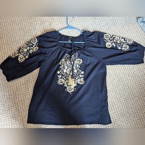 NWOT Karen Kane Ladies Navy Blue Tunic Size Small